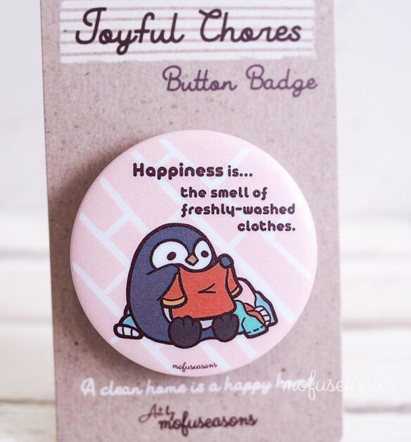 Folding Penguin Button Badge