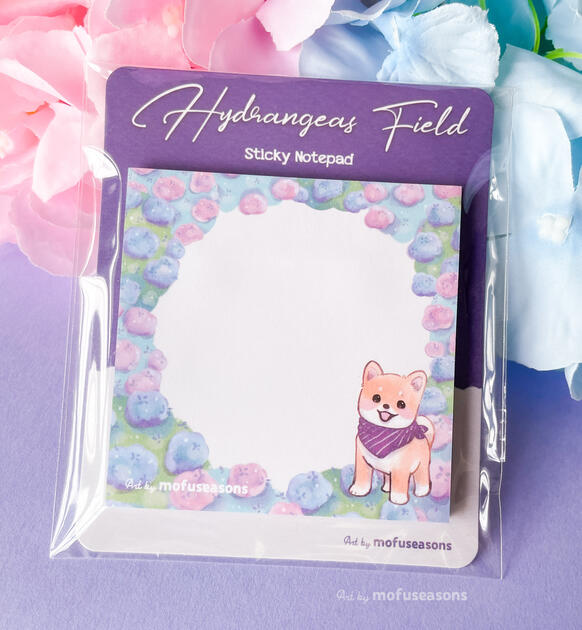 Shiba Hydrangeas Sticky Notepad